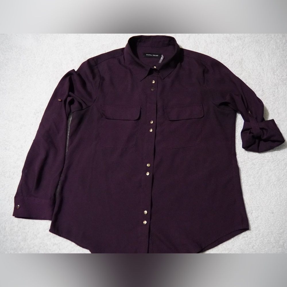 Ivanka Trump Men's Long-Sleeve Button-Down Shirt in Deep Purple
